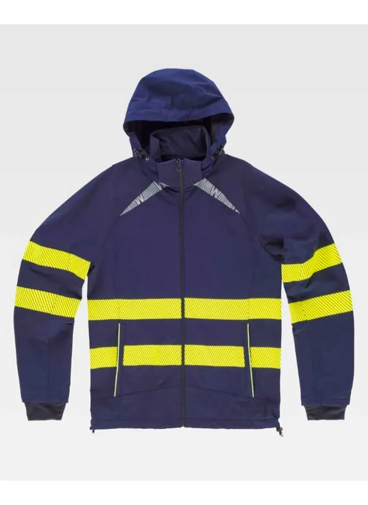 Chaqueta de alta visibilidad combinada elastica workteanS7879 marino-Amarillo