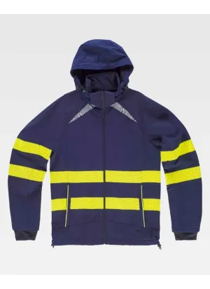 Chaqueta de alta visibilidad combinada elastica workteanS7879 marino-Amarillo