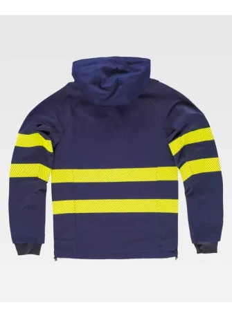 Chaqueta de alta visibilidad combinada elastica workteanS7879 marino-Amarillo