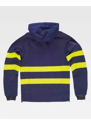 Chaqueta de alta visibilidad combinada elastica workteanS7879 marino-Amarillo