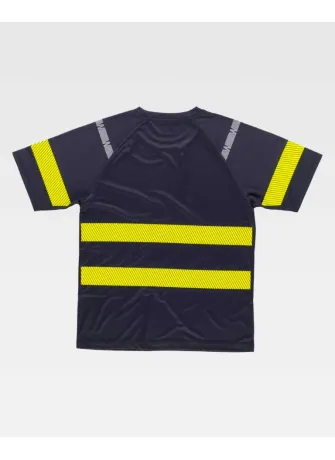 Camiseta de alta visibilidad manga corta transpirable Workteam C3978 marino-Amarillo