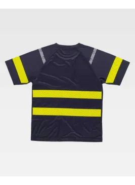 Camiseta de alta visibilidad manga corta transpirable Workteam C3978 marino-Amarillo