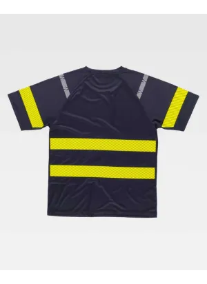 Camiseta de alta visibilidad manga corta transpirable Workteam C3978 marino-Amarillo