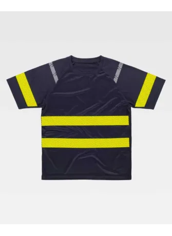 Camiseta de alta visibilidad manga corta transpirable Workteam C3978 marino-Amarillo