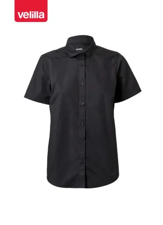 Camisa de trabajo de mujer manga corta velilla 405010 Negra