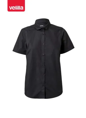 Camisa de trabajo de mujer manga corta velilla 405010 Negra