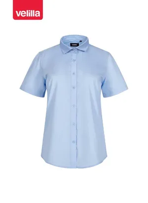 Camisa de trabajo de mujer manga corta velilla 405010 Celeste
