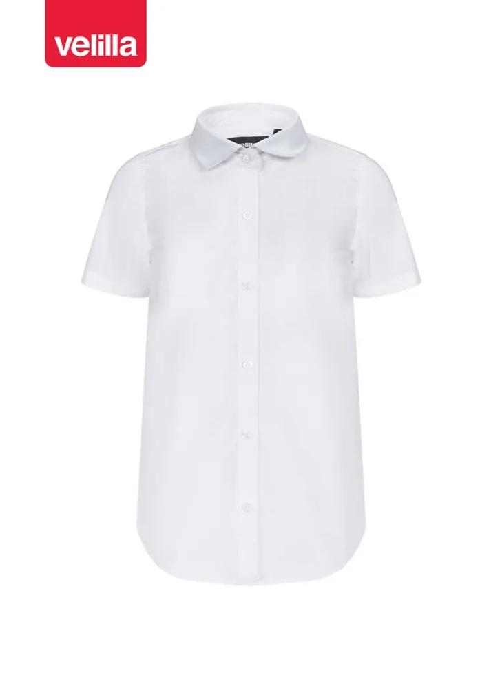 Camisa de trabajo de mujer manga corta velilla 405010 Blanca