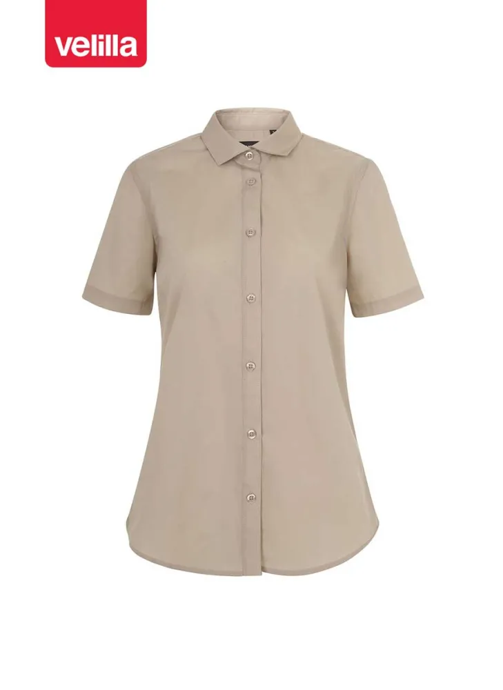 Camisa de trabajo de mujer manga corta velilla 405010 Beige claro