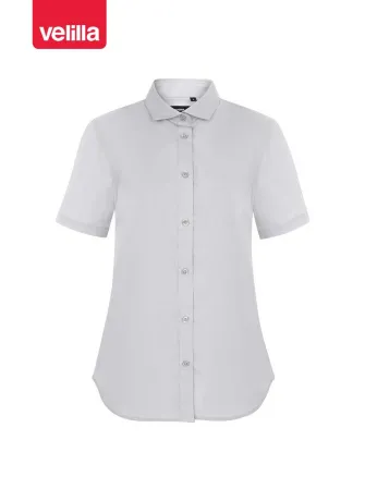 Camisa de trabajo de mujer manga corta velilla 405010 Gris hielo