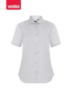 Camisa de trabajo de mujer manga corta velilla 405010 Gris hielo