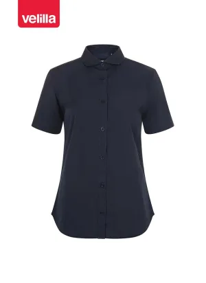 Camisa de trabajo de mujer manga corta velilla 405010 Azul Navy