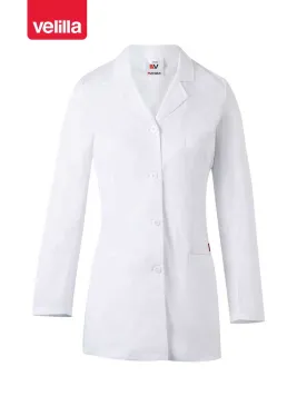 Bata de trabajo elástica de mujer Velilla 539009S Blanca
