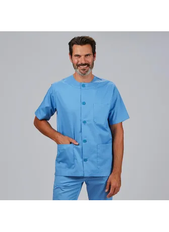 Blusa sanitaria de botones unisex Garys 602000 celeste