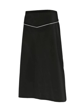 Delantal de camarero largo Negro elegante y ajustable con vivo