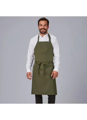 Delantal camarero con peto Garys 116100 Verde Caqui
