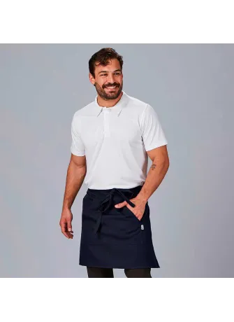 Delantal de camarero liso con bolsillos Azul navy