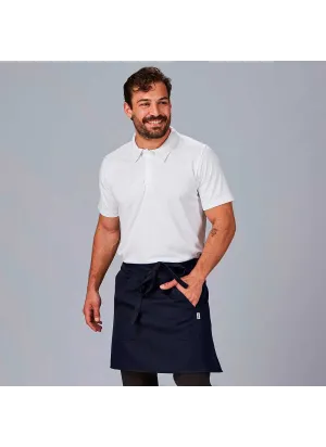 Delantal de camarero liso con bolsillos Azul navy