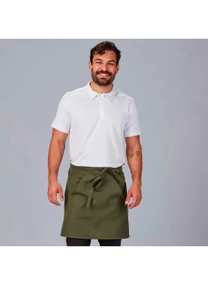 Delantal de camarero liso con bolsillos Caqui