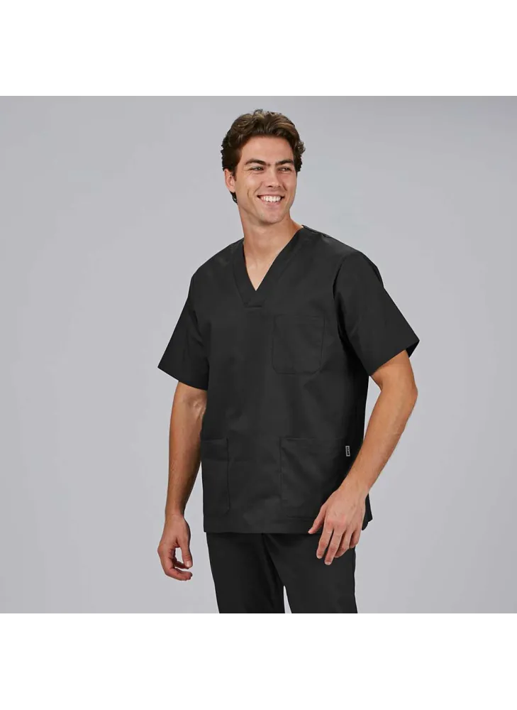 Casaca sanitaria unisex cuello de pico Negra