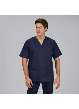 Casaca sanitaria unisex cuello de pico Marino