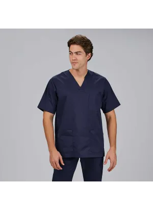 Casaca sanitaria unisex cuello de pico Marino