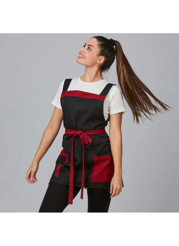 Casulla de estética bicolor con bolsillos para utencilios Burdeos
