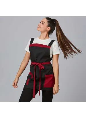 Casulla de estética bicolor con bolsillos para utencilios Burdeos