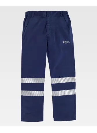 Pantalón de protección para soldador con cintas reflectantes Marino
