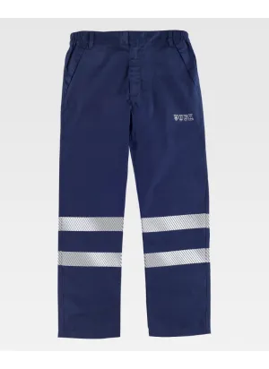 Pantalón de protección para soldador con cintas reflectantes Marino