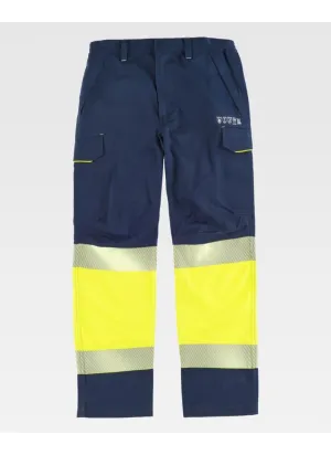 Pantalón de alta visibibilidad para soldadura y arco eléctrico marino-amarillo