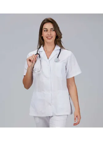 Bata de Sanitaria corta de mujer Garys 531000 Blanca