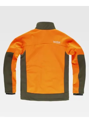 Chaqueta de trabajo Workshell combinada para el frío unisex naranja-verde caza