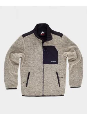Chaqueta de trabajo polar combinada con cierre de cremallera crudo-negro