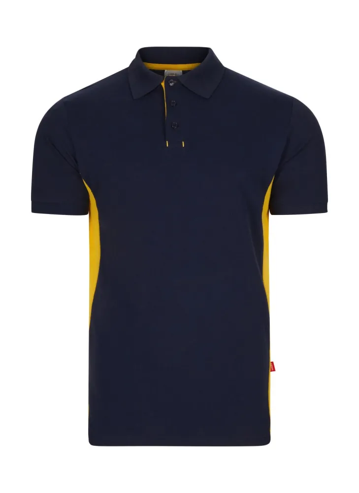 Polo de trabajo bicolor Velilla 105504 Azul navy-amarillo