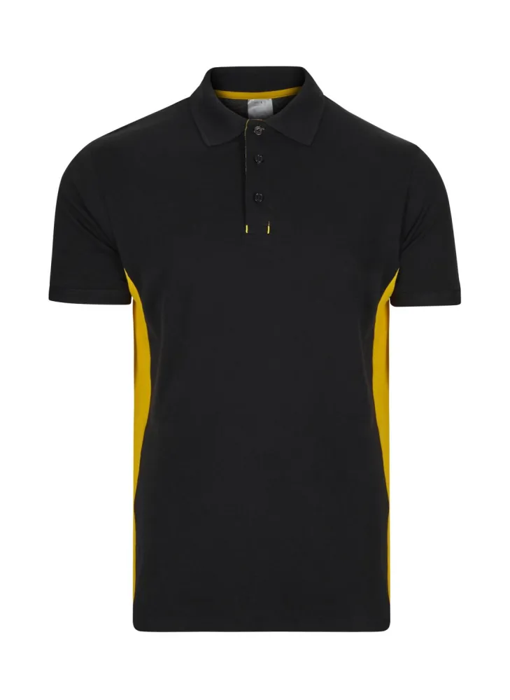 Polo de trabajo bicolor Velilla 105504 Azul negro-amarillo
