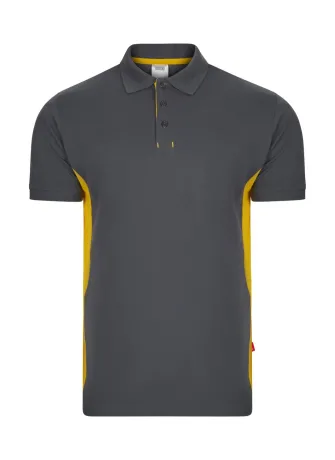 Polo de trabajo bicolor Velilla 105504 Azul gris-amarillo