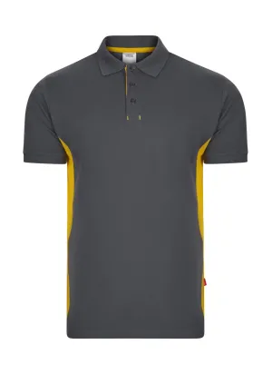 Polo de trabajo bicolor Velilla 105504 Azul gris-amarillo