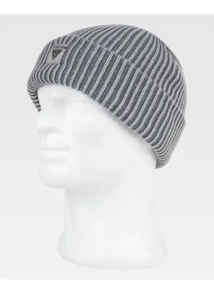 Gorro de trabajo de punto canalé combinado con vuelta Gris