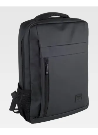 Mochila de trabajo para portátil impermeable y acolchada con puerto USB negra