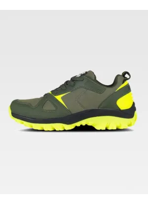 Zapatilla de trabajo deportiva trecking ligera y fluorescente amarillas