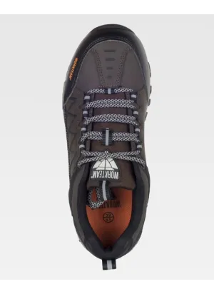 Zapato de trabajo tipo trecking con cordones y plantilla amortuguada Marrón