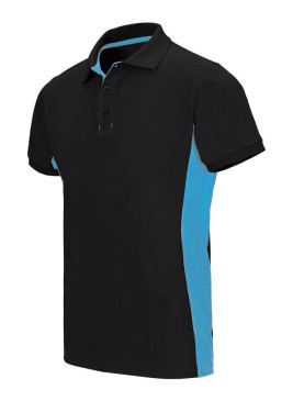 Polo de trabajo bicolor Velilla 105504 negro-celeste