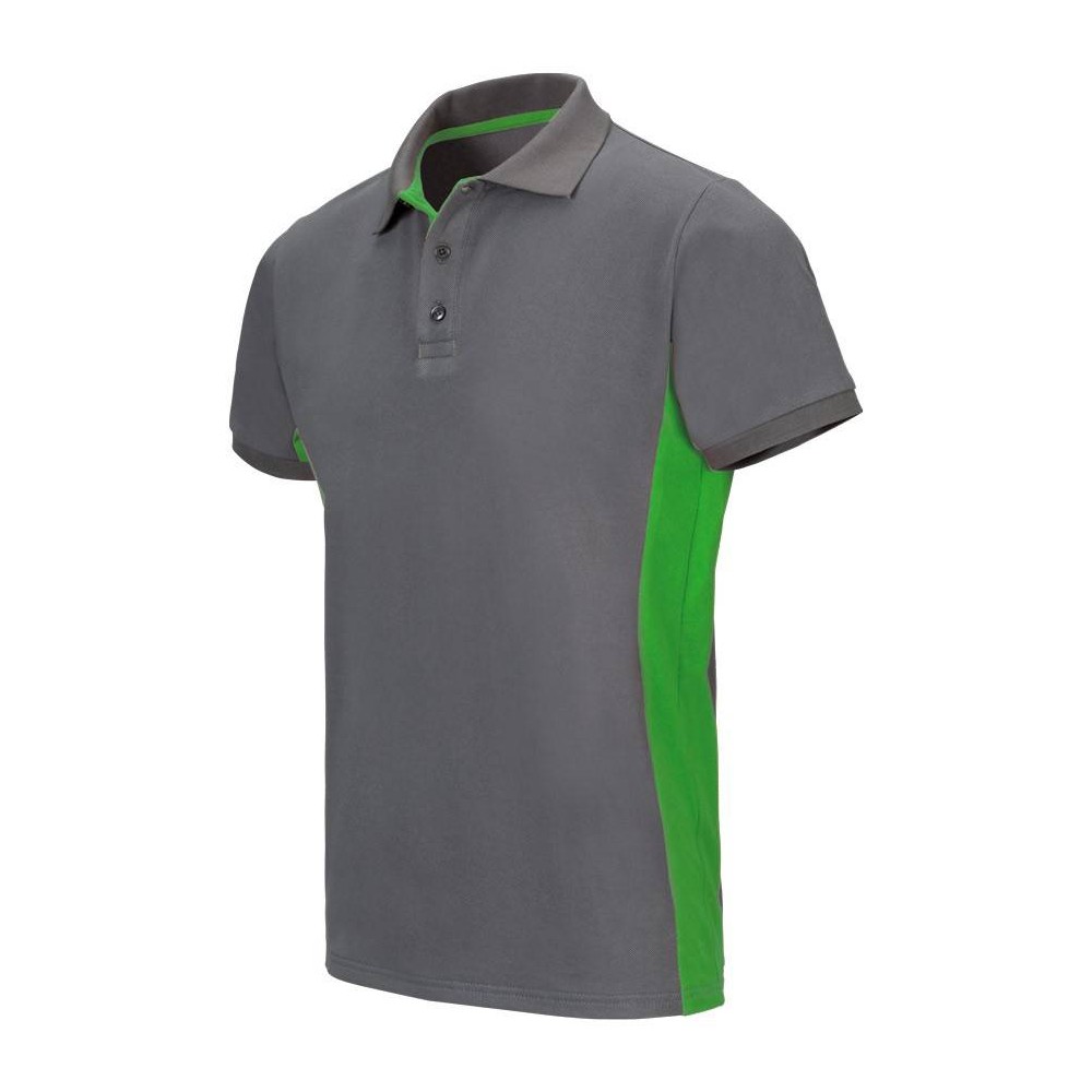 Polo de trabajo bicolor Velilla 105504 gris-verde