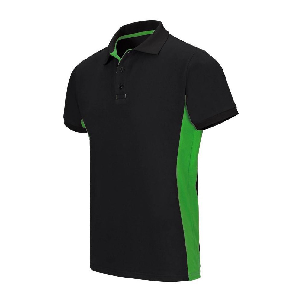 Polo de trabajo bicolor Velilla 105504 negro-verde
