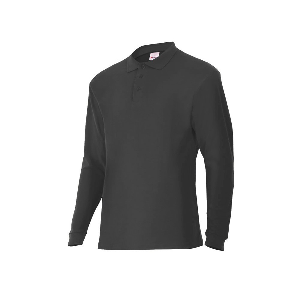 Polo de trabajo resistente y transpirable de manga larga negro