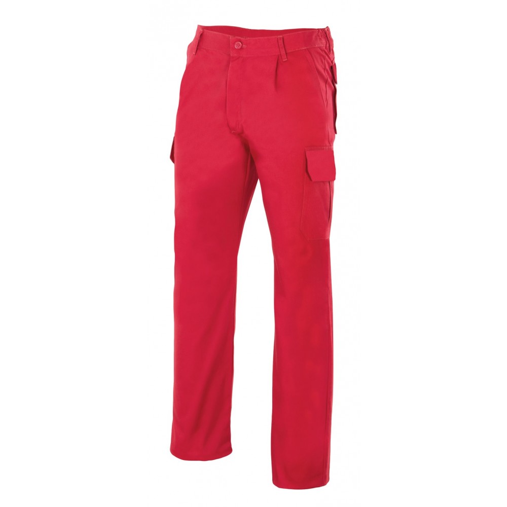 Pantalón de trabajo multibolsillos Velilla serie 345 Rojo