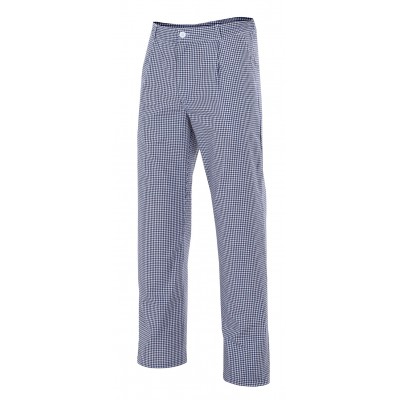 Pantalón de cocina a cuadros Velilla 351 Marino