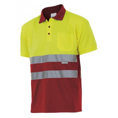 Polo alta visibilidad Velilla serie 173 Amarillo-rojo