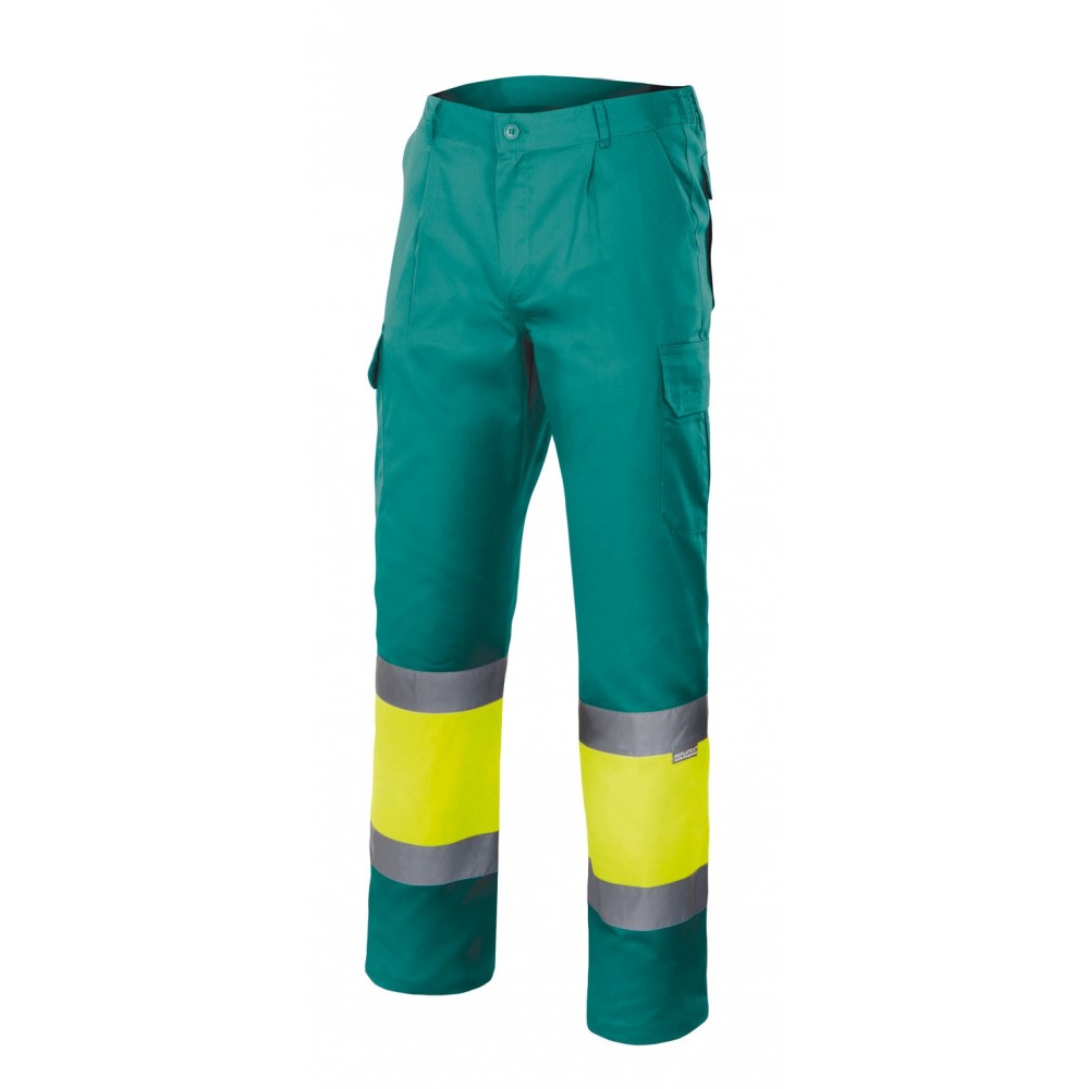 Pantalón alta visibilidad forrado Velilla 156 Verde-Amarillo